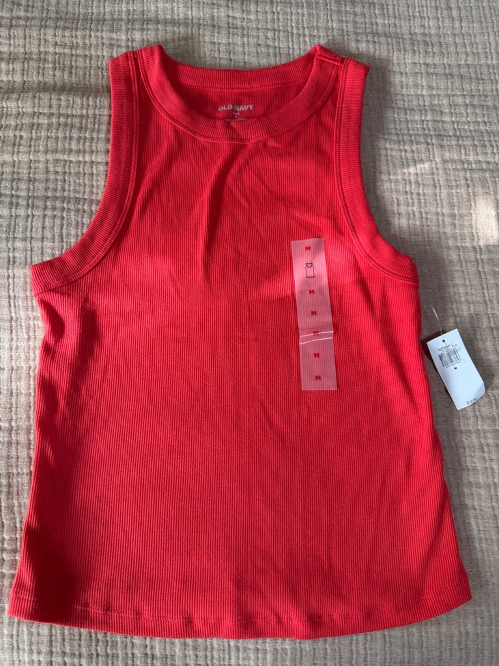 Old Navy Red Ribbed Tank Top